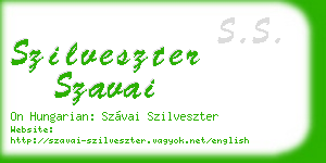 szilveszter szavai business card